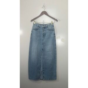 Zara Womens Denim Maxi Shirt XS Cowgirl Western Prairie Festival VTG Inspired